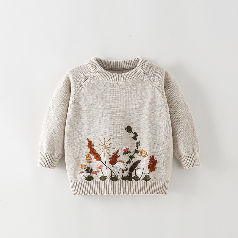 Annie & Charles® gestrickter Pullover mit floralem Stick