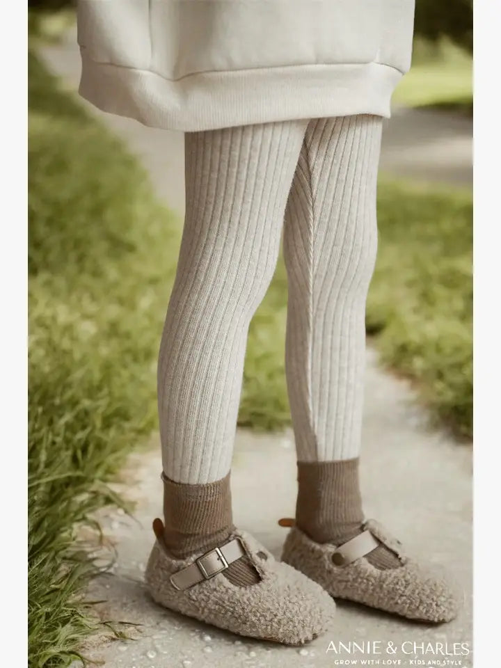 Annie & Charles® Gestrickte Ripp-Leggings mit Fleece