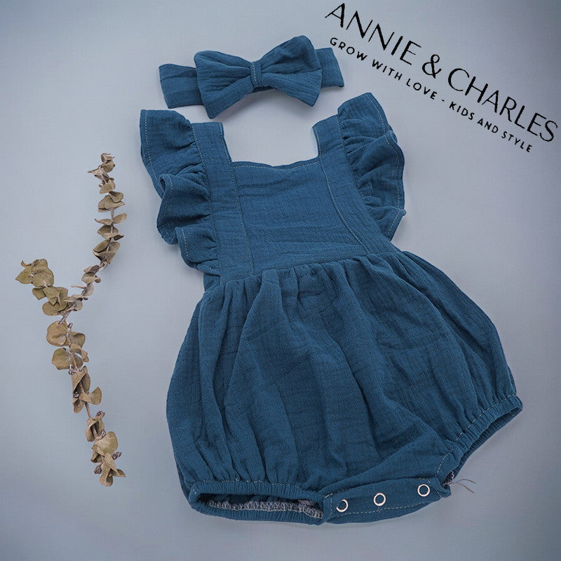 Annie & Charles® Baby Bloomer mit Haarband Bio-Baumwolle