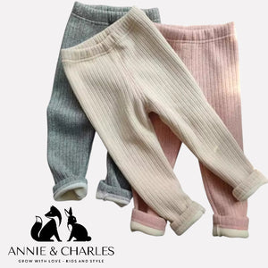 Annie & Charles® Gestrickte Ripp-Leggings mit Fleece