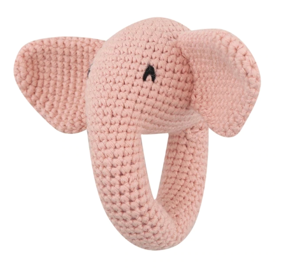 Annie & Charles® gehäkelte Babyrassel Elefant
